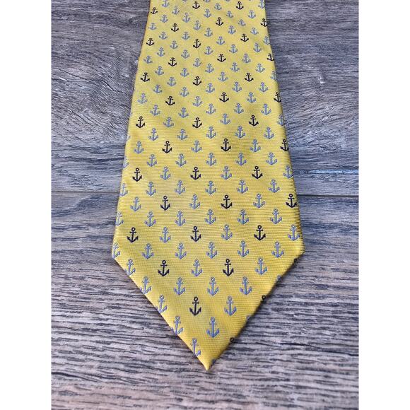 Nautica Silk Yellow Blue Geometric Men's Necktie - Picture 1 of 4